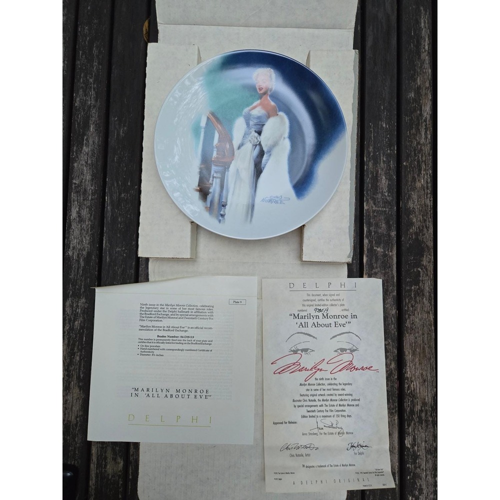 Vintage 1992 Marilyn Monroe All About Eve Collector Plate